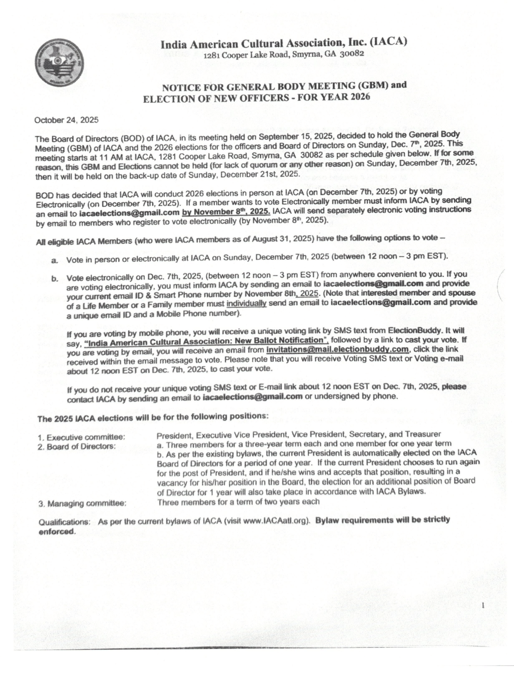 GBM & Elections for 2026